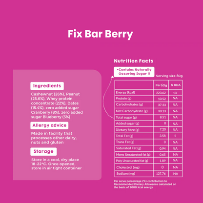 Fix Bar | Berry Bar | Pack of 6